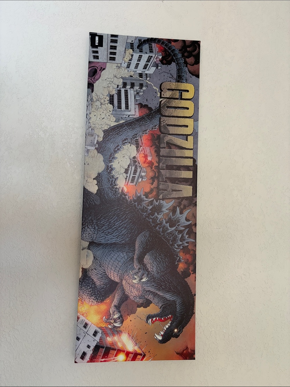 Hobby Lobby Godzilla Skyline Art - Black, Gray, Red, Orange
